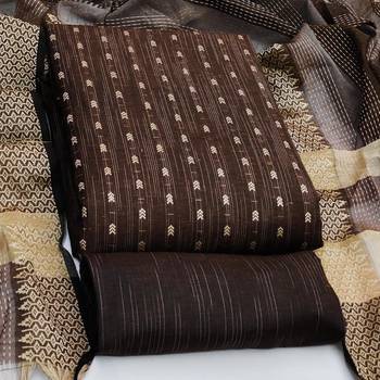 brown cotton woven dress material 3
