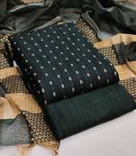 green cotton woven dress material