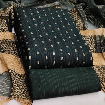 green cotton woven dress material 3