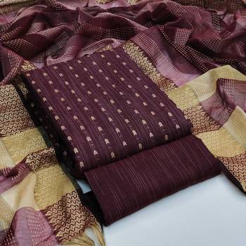 magenta cotton woven dress material 1