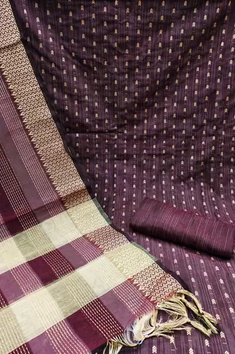 magenta cotton woven dress material