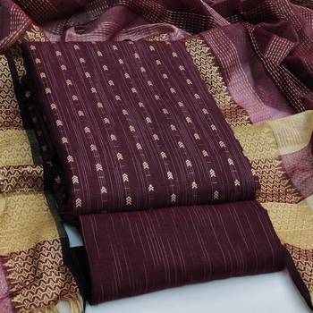 magenta cotton woven dress material 3