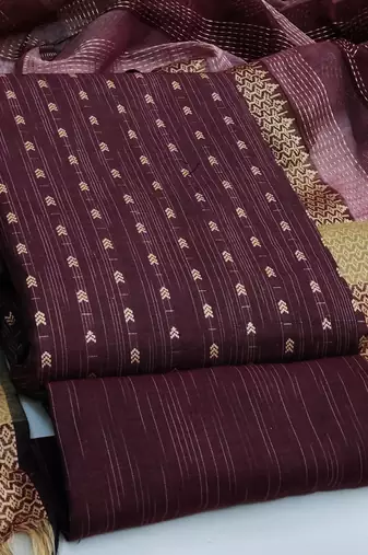 magenta cotton woven dress material