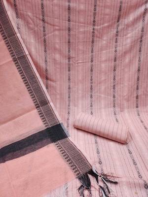peach cotton woven dress material 2