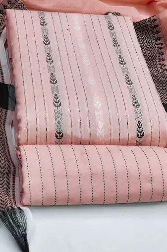 peach cotton woven dress material