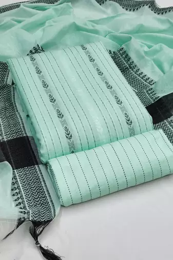 sea green cotton woven dress material