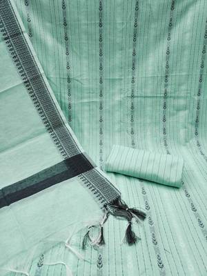 sea green cotton woven dress material 2