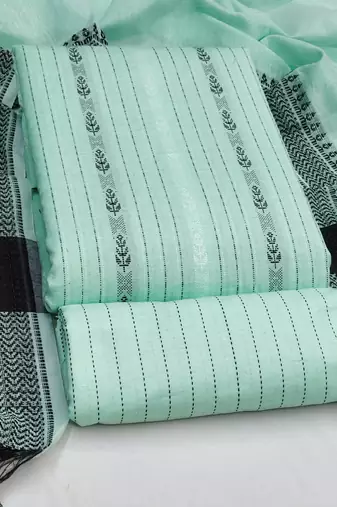 sea green cotton woven dress material