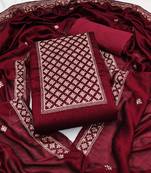 magenta silk blend embroidered dress material