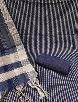 blue cotton woven dress material 2