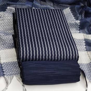 blue cotton woven dress material 3