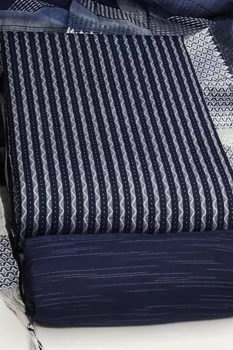 blue cotton woven dress material
