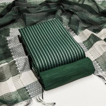 green cotton woven dress material 1