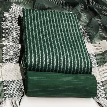green cotton woven dress material 3