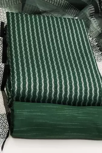 green cotton woven dress material