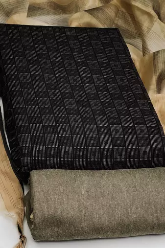 black cotton woven dress material