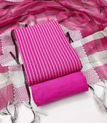 pink cotton woven dress material