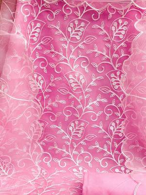 baby pink organza embroidered dress material 4