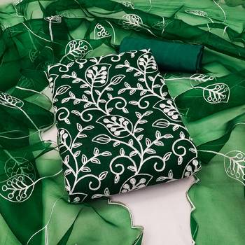 green organza embroidered dress material 3