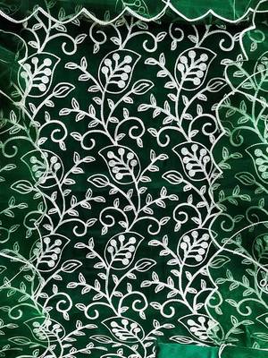green organza embroidered dress material 4