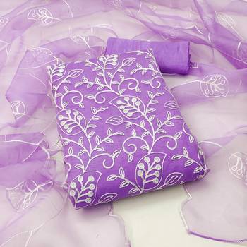 purple organza embroidered dress material 3