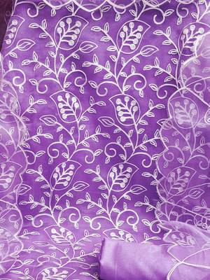 purple organza embroidered dress material 4