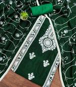 green silk blend embroidered dress material