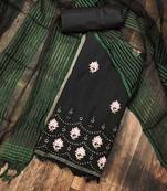 black cotton embroidered dress material