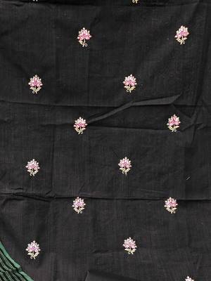 black cotton embroidered dress material 4