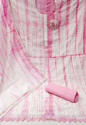 baby pink cotton sequins dress material 2