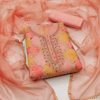 multicolor organza sequins dress material 1