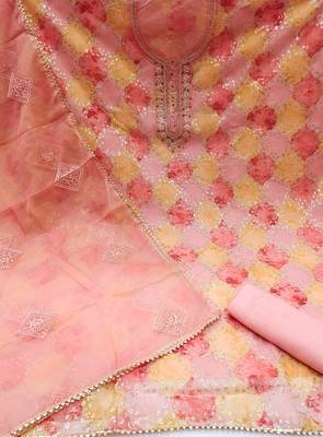 multicolor organza sequins dress material 2