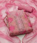 multicolor organza sequins dress material