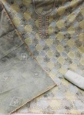 multicolor organza sequins dress material 2