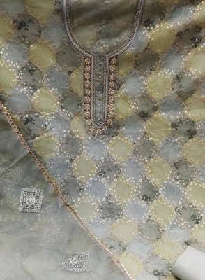 multicolor organza sequins dress material 4