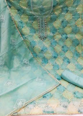 multicolor organza sequins dress material 2