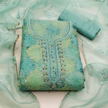 multicolor organza sequins dress material 3