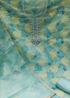 multicolor organza sequins dress material 4