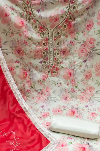 multicolor cotton hand embroidery dress material