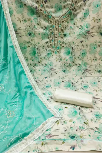 multicolor cotton hand embroidery dress material