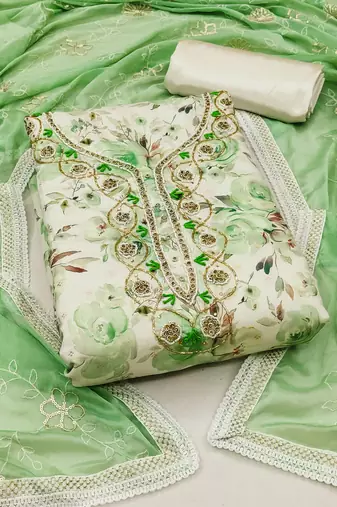 multicolor cotton hand embroidery dress material