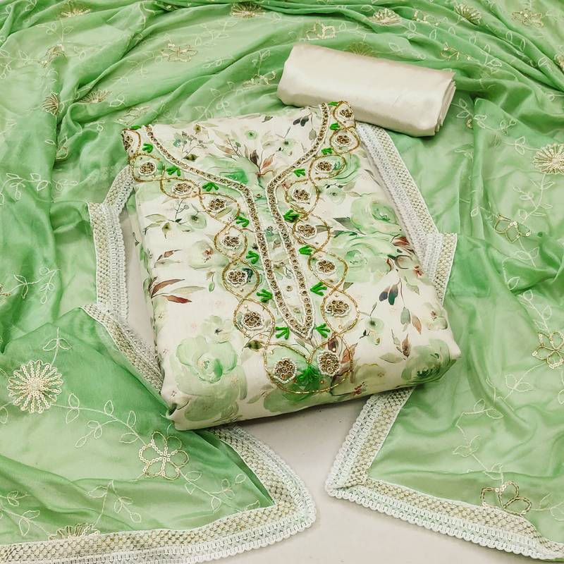 multicolor cotton hand embroidery dress material