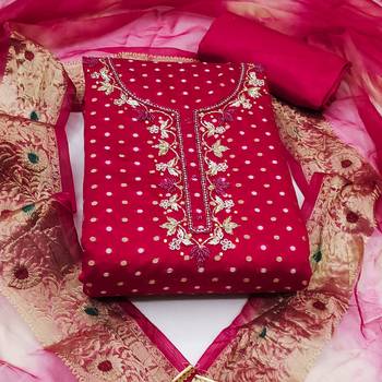 pink cotton hand embroidery dress material 3