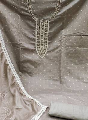 grey cotton hand embroidery dress material 4