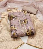 rose organza hand embroidery dress material