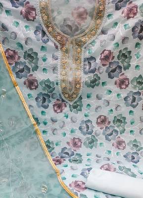 blue organza embroidered dress material 4