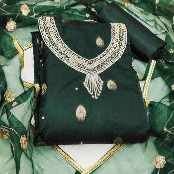 green organza woven dress material 3