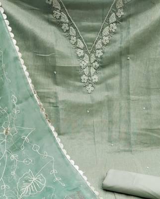 grey cotton hand embroidery dress material 4