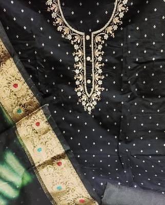 black cotton woven dress material 4