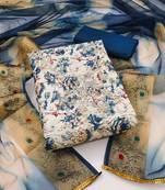 cream cotton hand embroidery dress material